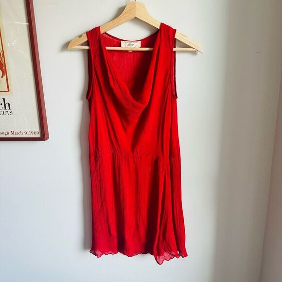athé by Vanessa Bruno Sheer Silk Mini Dress Size FR 40‎ / US 8 – $355 Designer - Picture 2 of 9